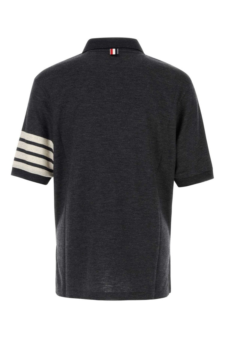 Thom Browne Dark Grey Wool Polo Shirt