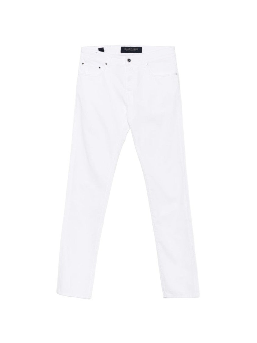 Handpicked White Ravello Five-Pocket Jeans