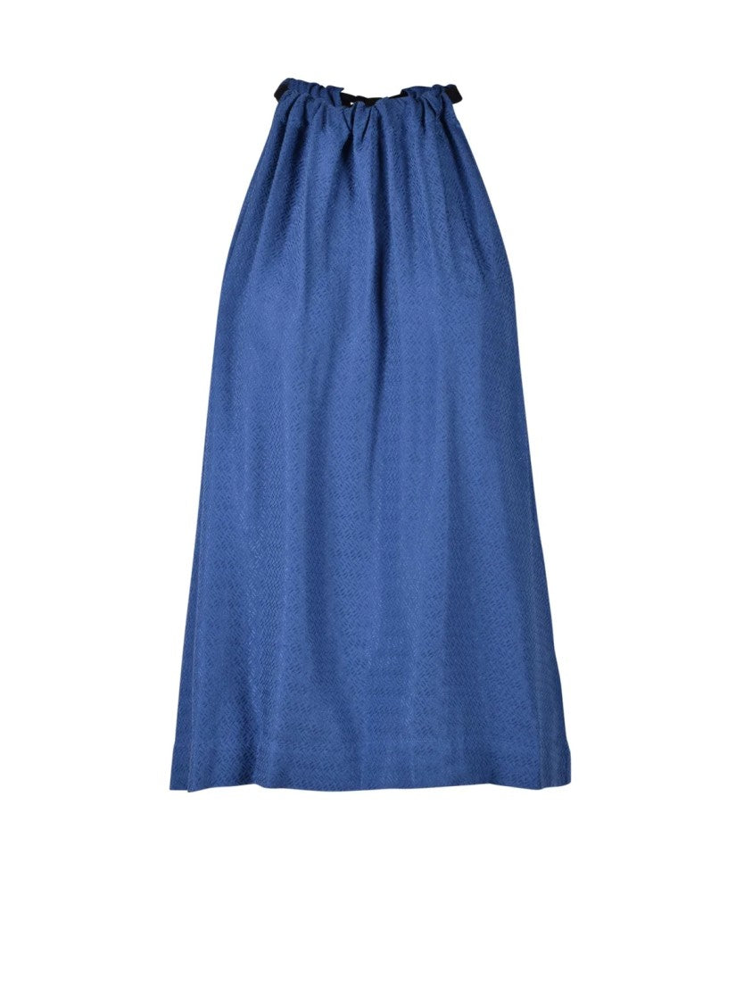 Attic And Barn Fluid Draped Viscose Top With Gathered Neckline