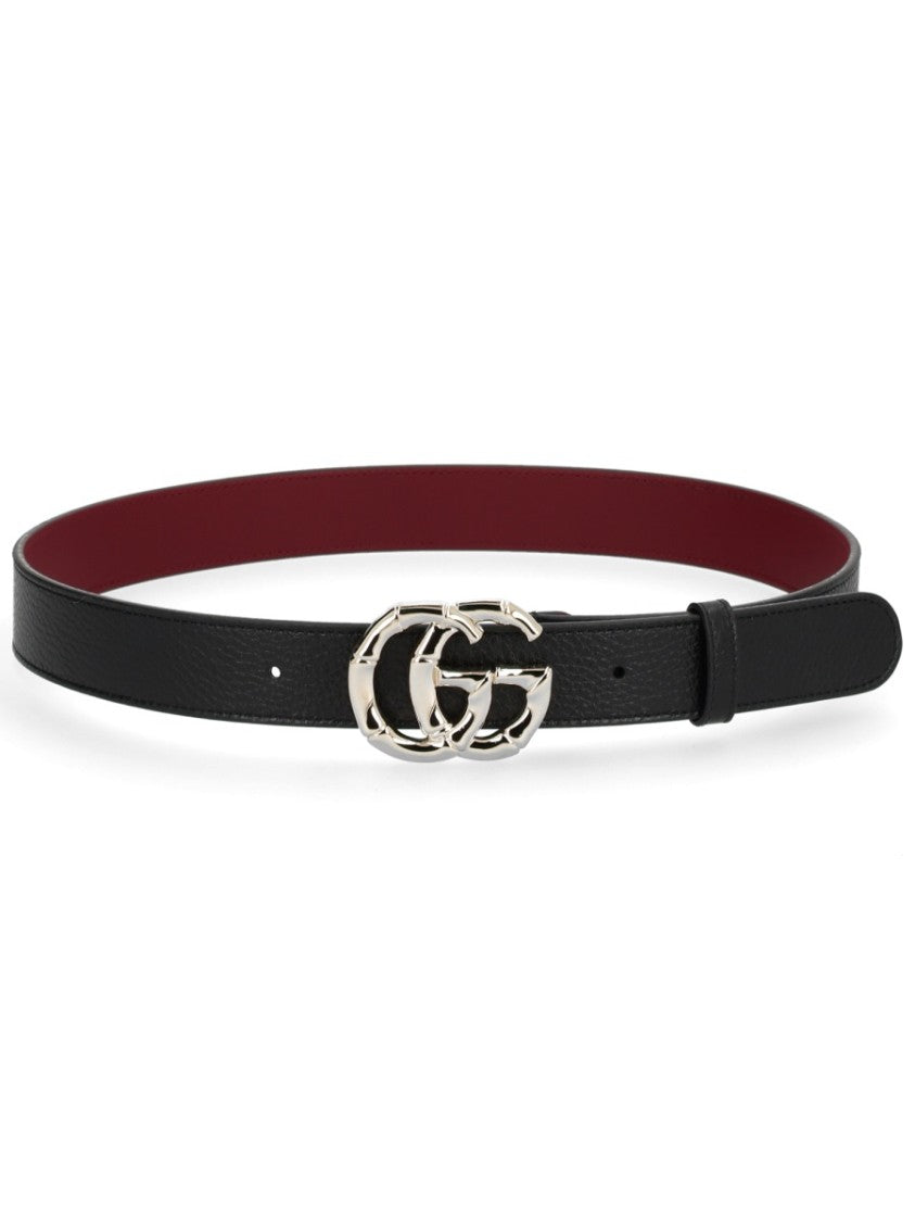 Gucci Gg Marmont Textured Calfskin Belt