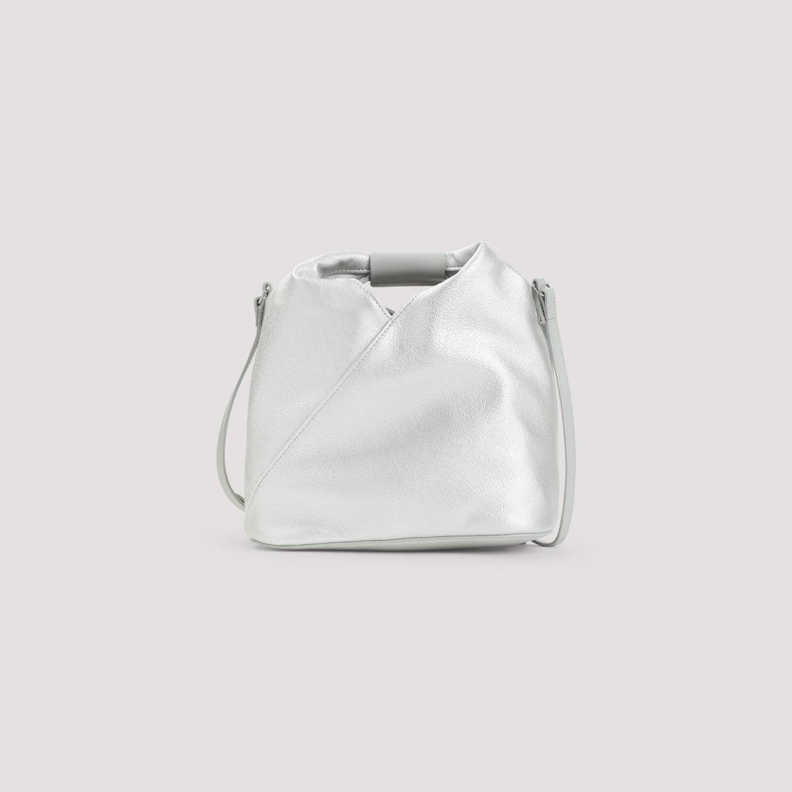 Mm6 By Maison Margiela Silver Polyurethane Crossbody Bag With Debossed Numeric Handle