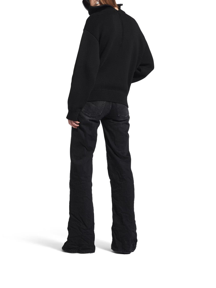 Balenciaga Black Wide Leg Relaxed Fit Jeans
