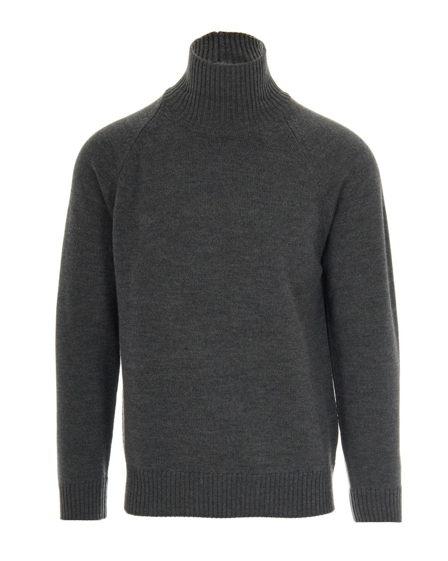 Paolo Pecora Grey High Neck Sweater