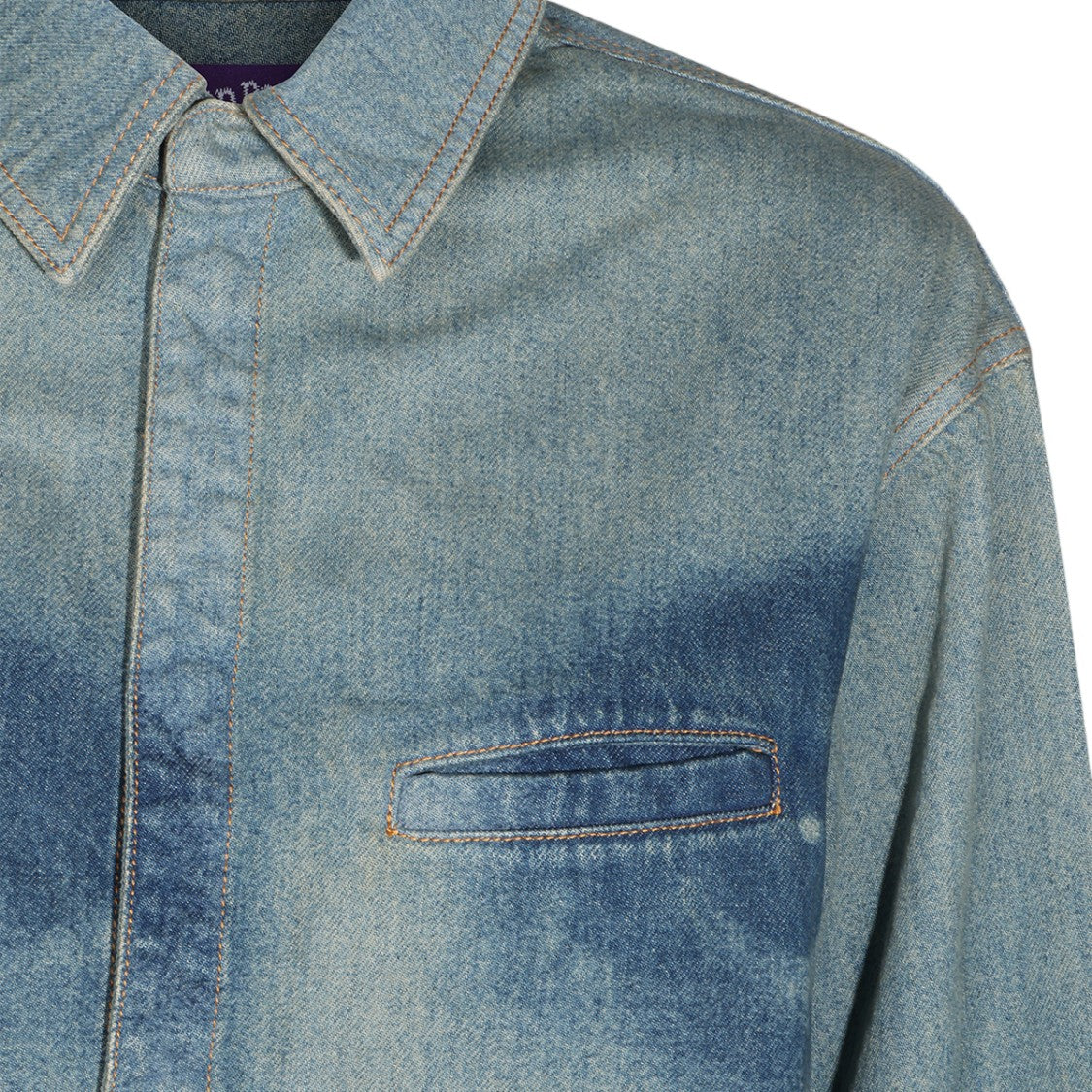 Jean Paul Gaultier Abstract Wash Relaxed Fit Denim Shirt
