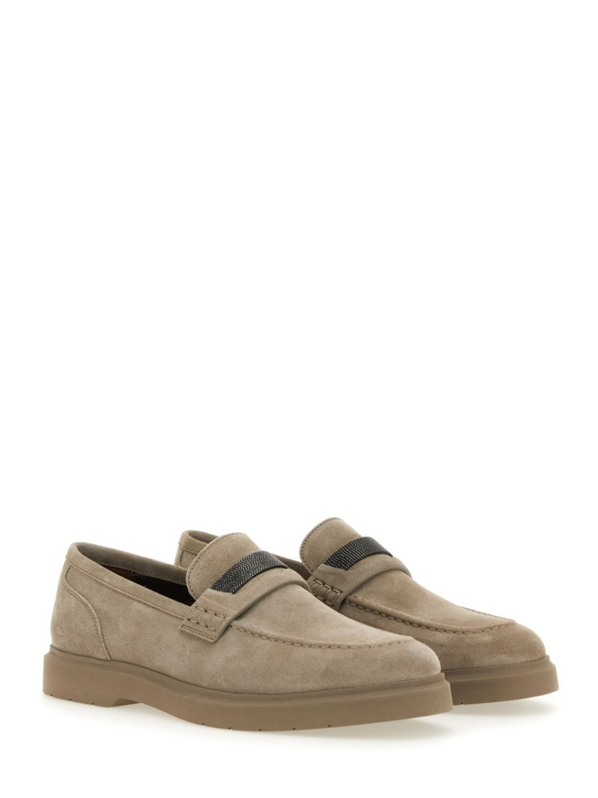 Brunello Cucinelli "Penny" Suede Moccasin
