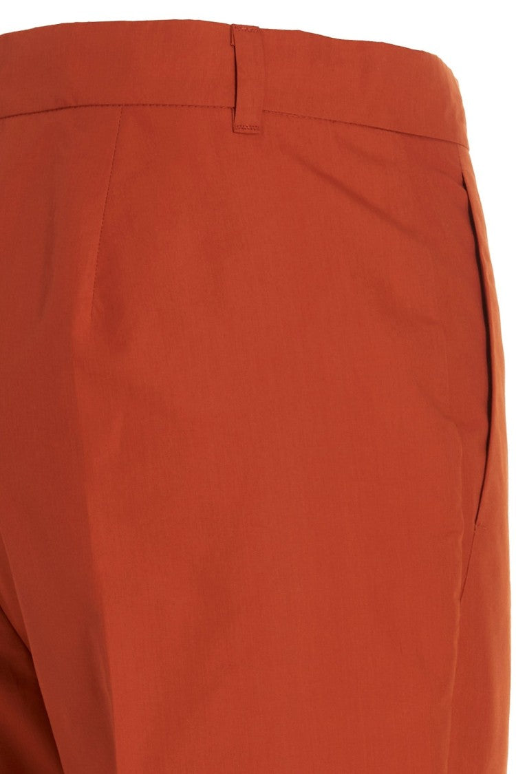 Max Mara Orange Cotton-Blend Straight-Leg Pants