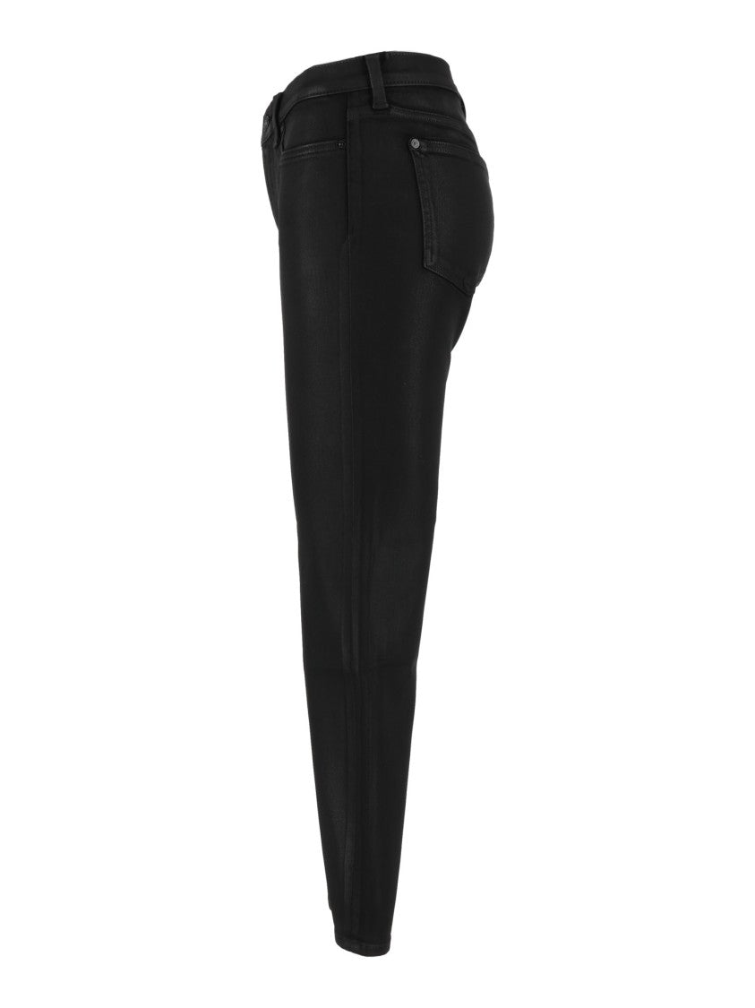 7 For All Mankind Black The Ankle Skinny Five-Pocket Skinny Jeans