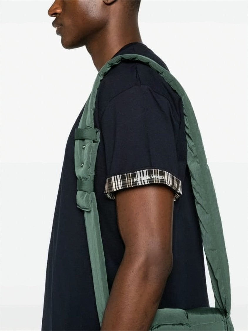 Bottega Veneta Boxy-Fit Short-Sleeve T-Shirt With Plaid Accents