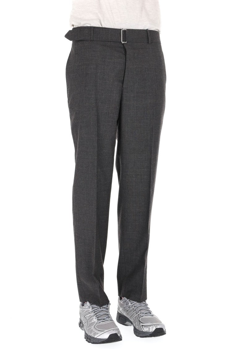 Officine Generale Hoche Wool-Silk-Linen Straight Pants