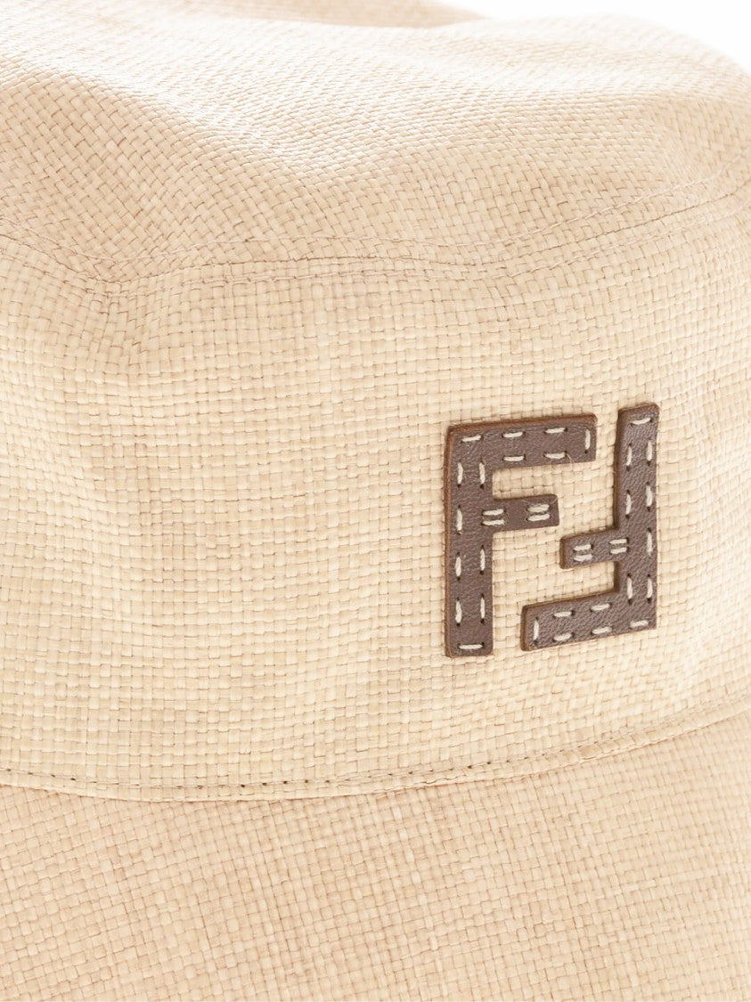 Fendi Rafia Effect Logo Bucket Hat