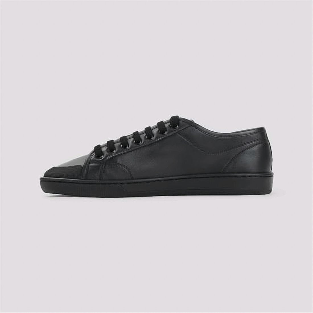 Saint Laurent Minimalist Black Calf Leather Low-Top Sneakers