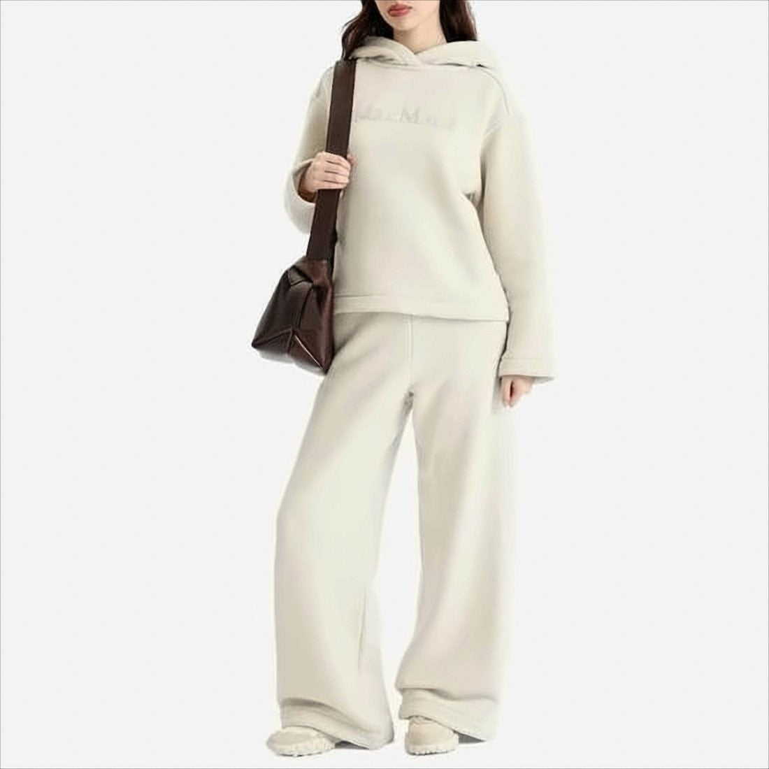 Max Mara Wide-Leg Cotton-Blend Pants With High Waist