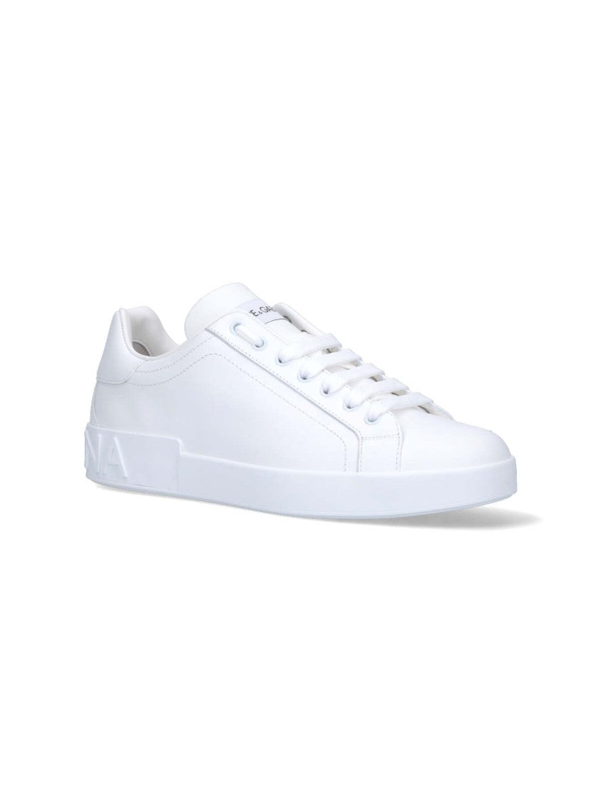 Dolce & Gabbana Low-Top Minimalist Sneakers With Embossed Branding