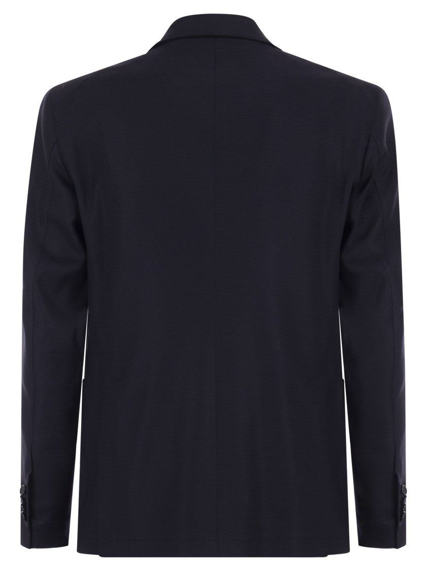 Tagliatore Tailored Black Wool Jacket With Revered Collar