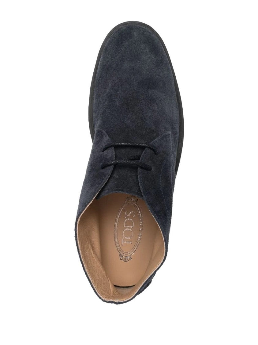 Tod's Blue Minimalist Leather-Lined Leather Ankle Boots