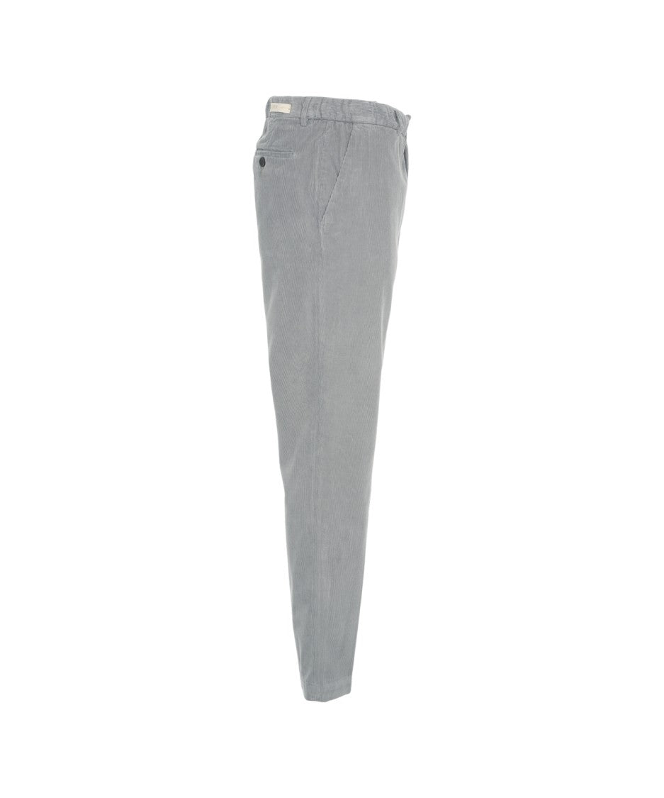 Briglia Soft Grey Corduroy Trousers With Timeless Elegance