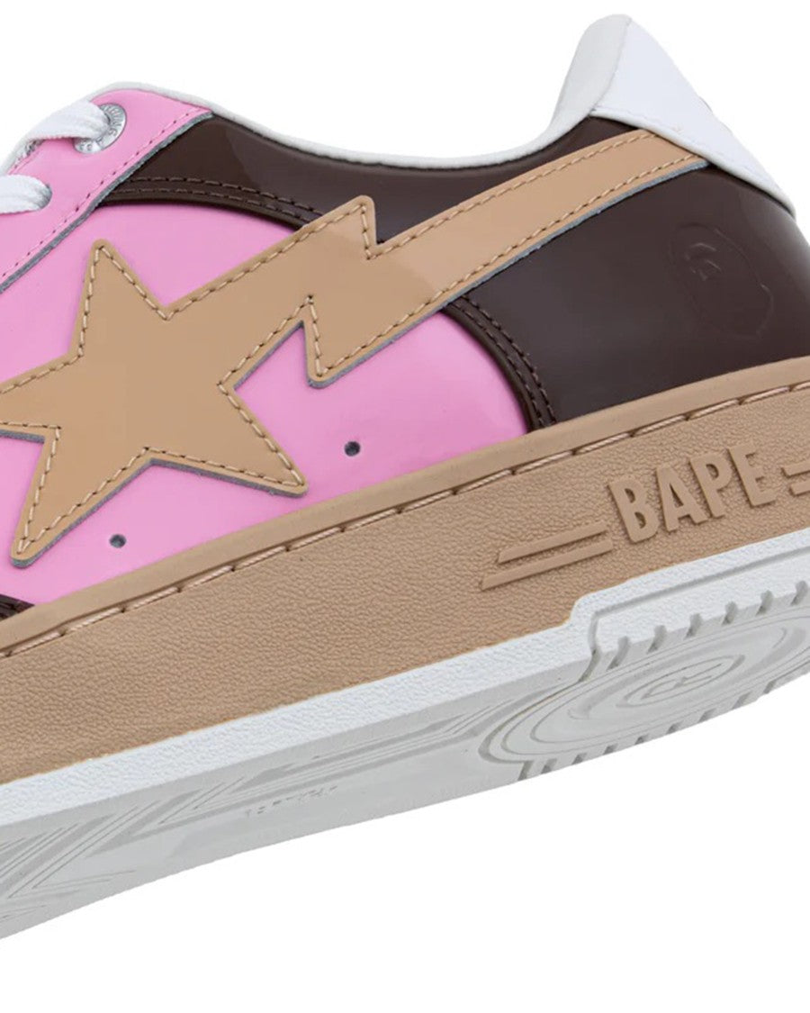 A Bathing Ape Low-Top Sneakers With Contrast Details And Iconic Motifs