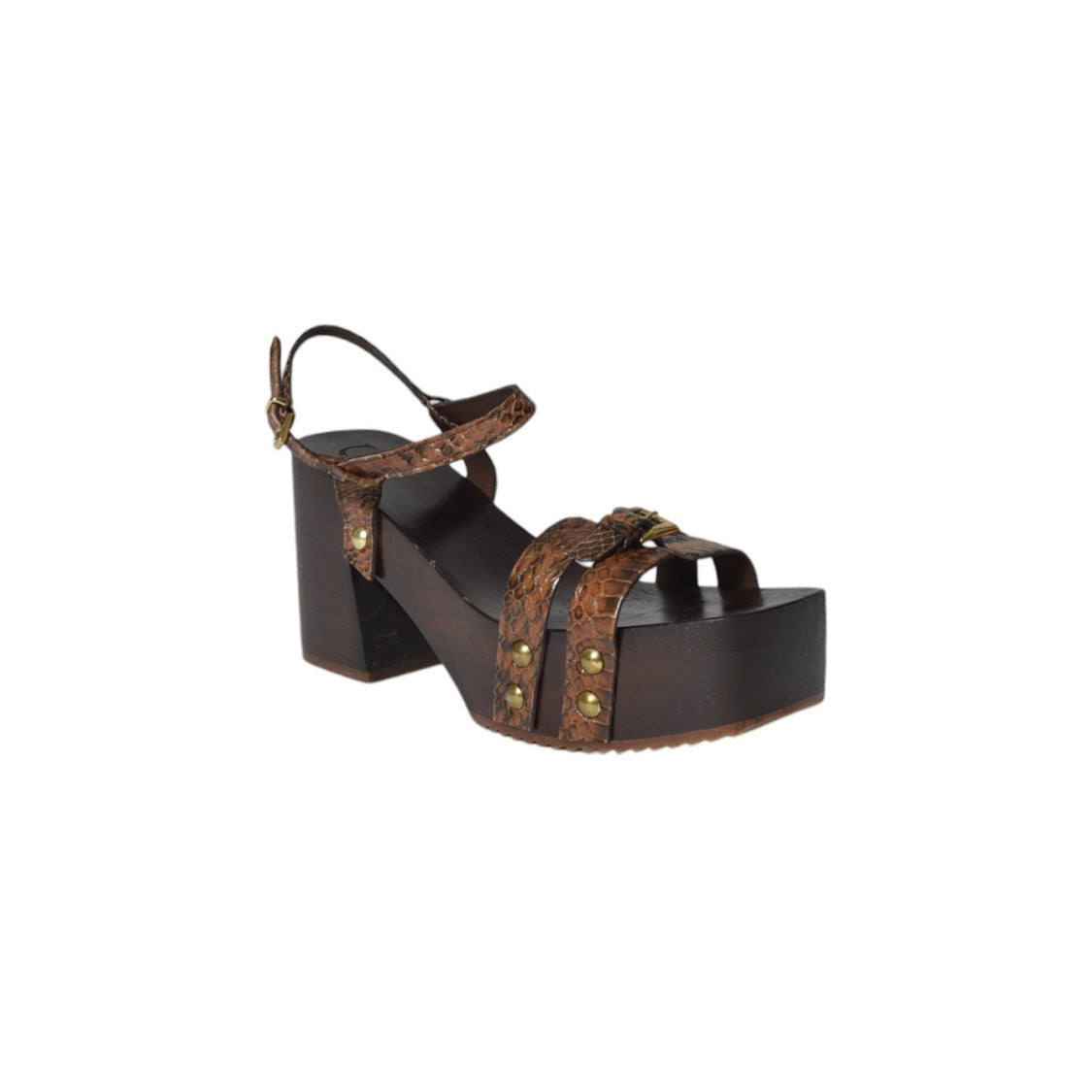C Love Giada Clogs In Brown Leather And Leather