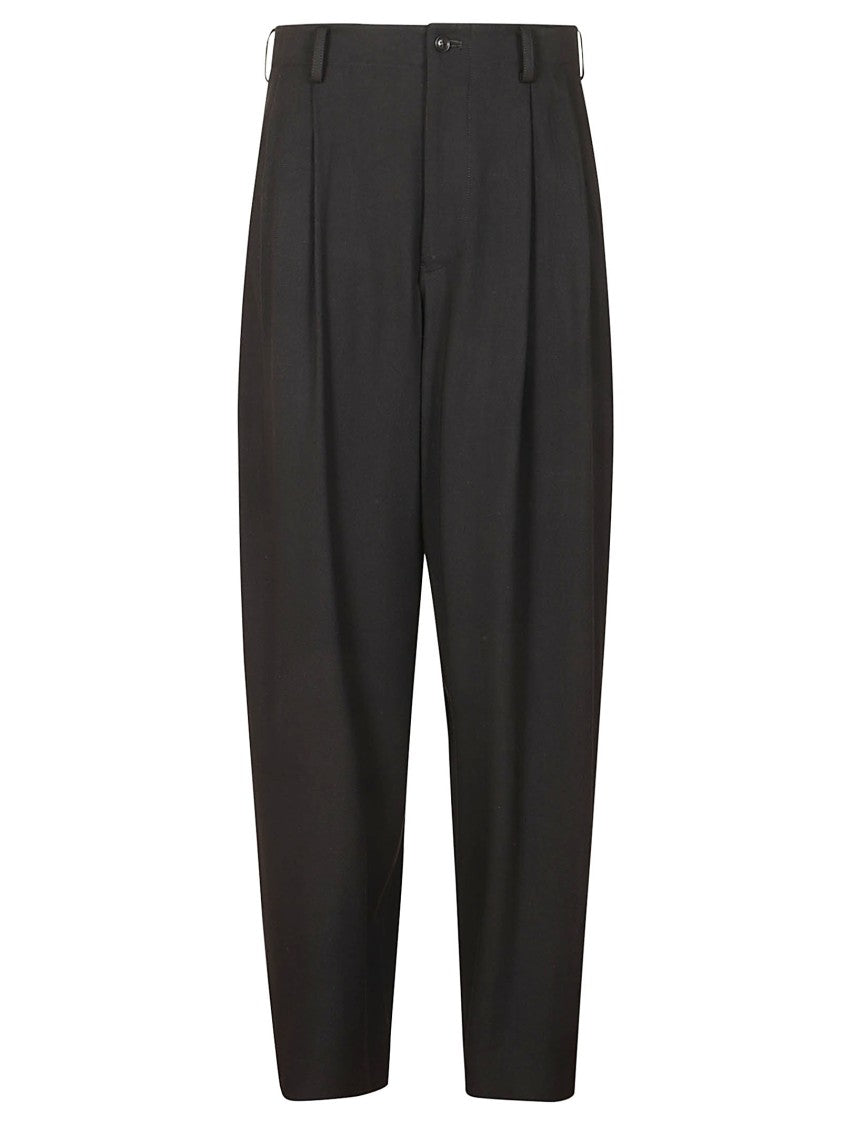 Yohji Yamamoto High-Waisted Pleated Trousers With Tailored Silhouette