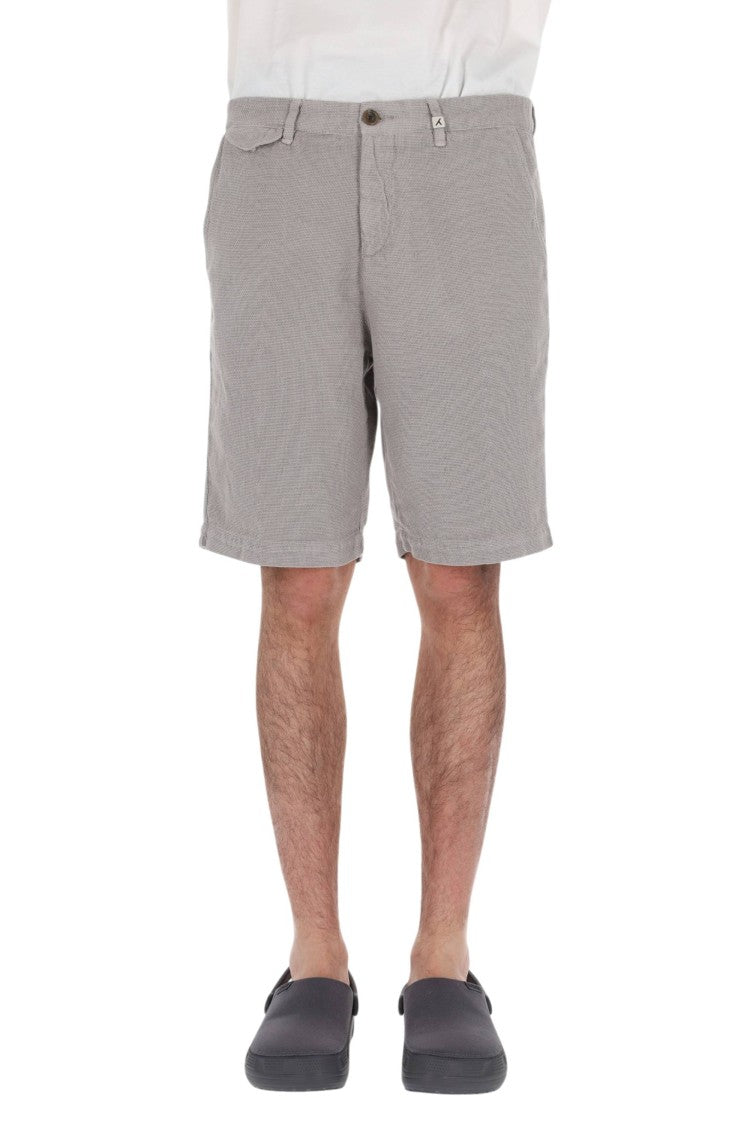 Myths Textured Cotton-Linen Casual Shorts