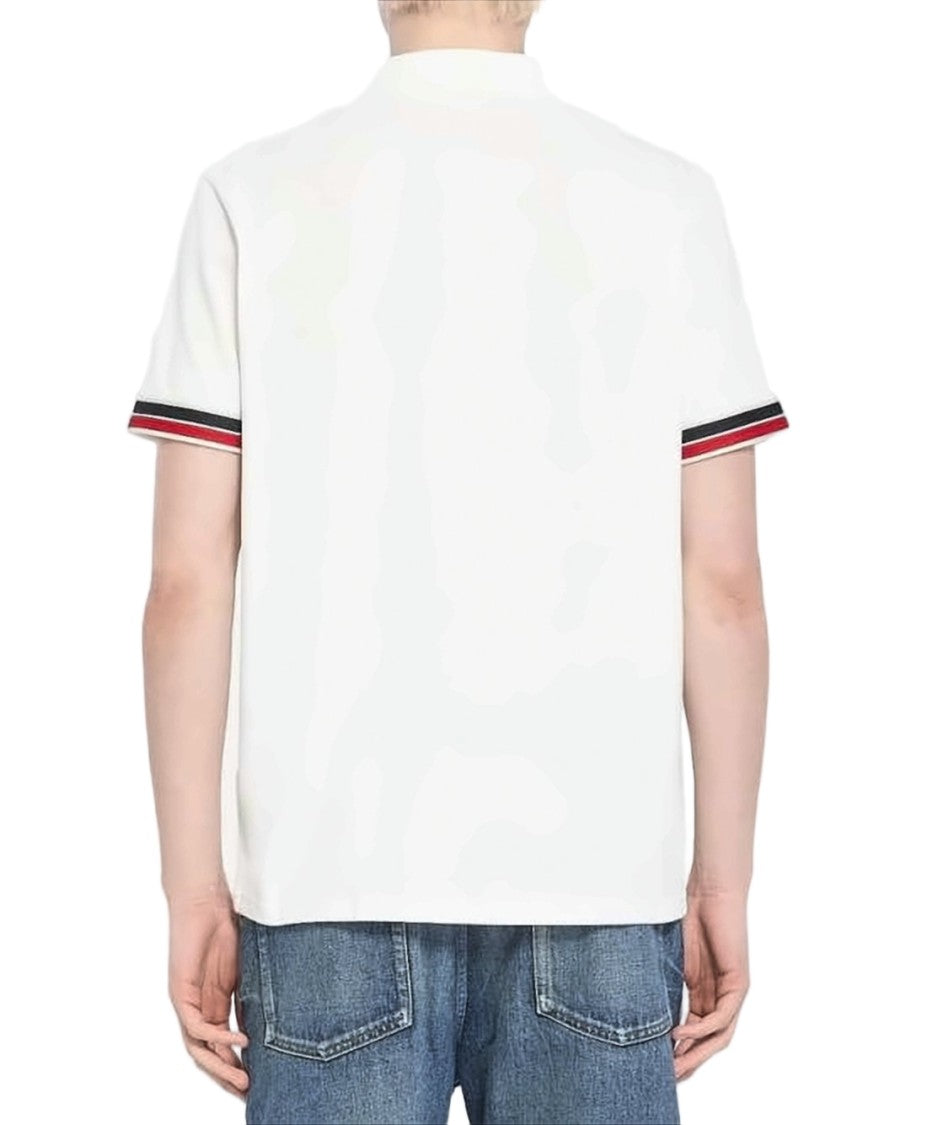 Moncler Classic Short-Sleeve Polo Shirt With Contrasting Stripes