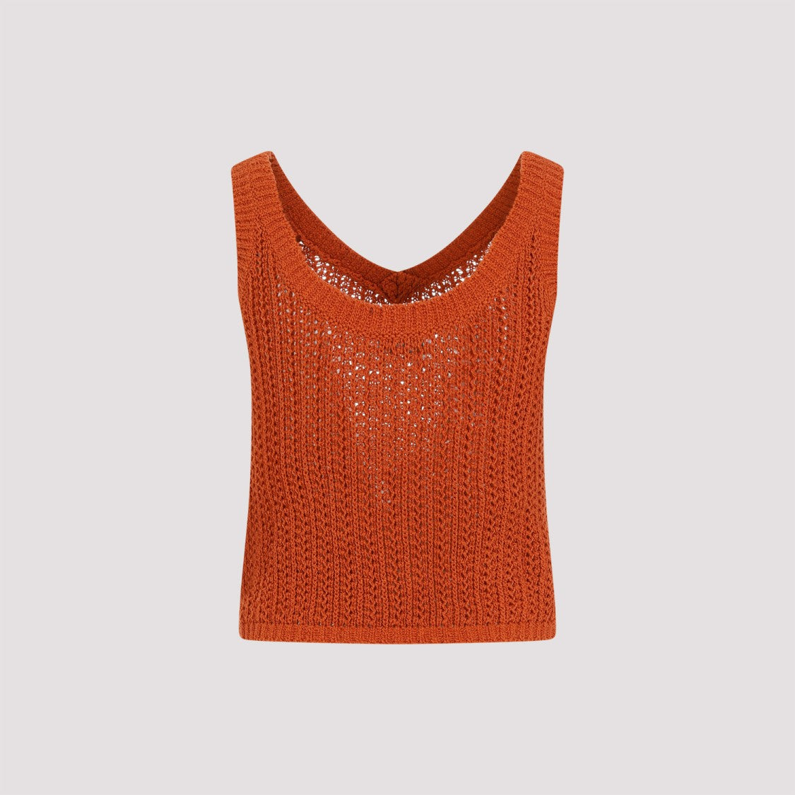 Max Mara Arrigo Crochet Orange Cotton Top