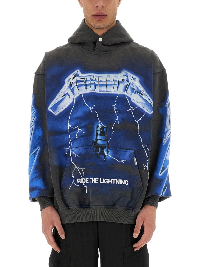 Represent Oversized Graphic Hoodie With Lightning Motifs