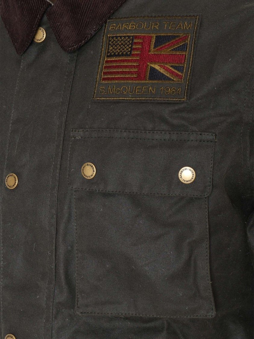 Barbour Classic Waxed Cotton Jacket With Corduroy Collar