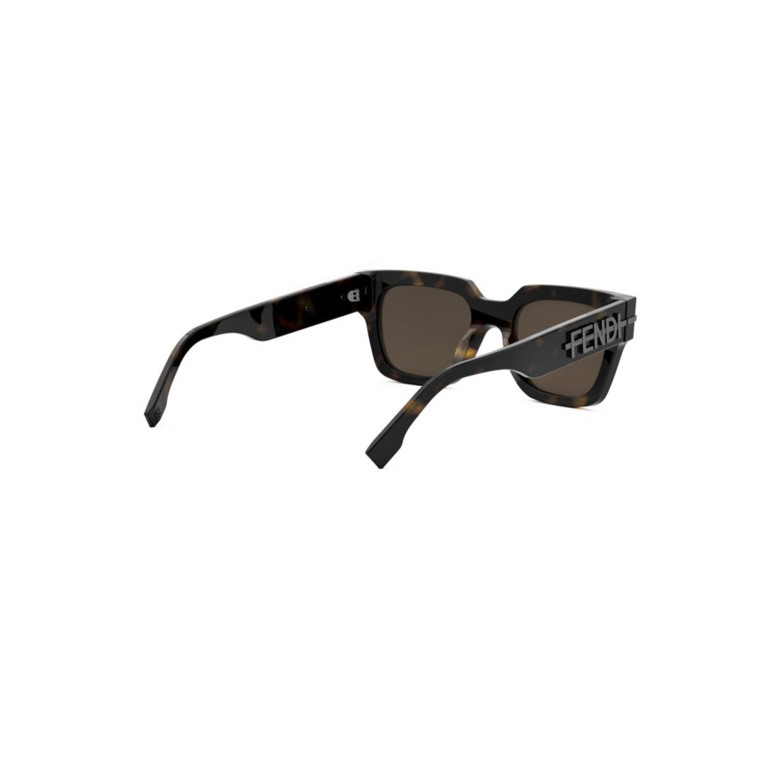 Fendi Fe40078i Bold Rectangular Tortoiseshell Sunglasses
