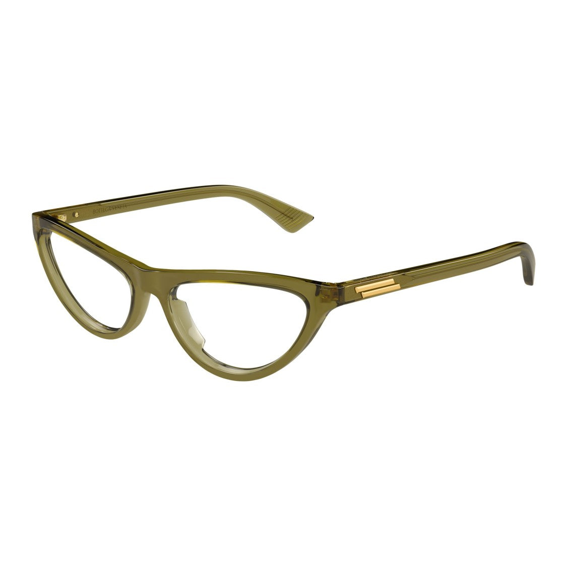 Bottega Veneta Bv1416o Translucent Olive Green Cat-Eye Sunglasses