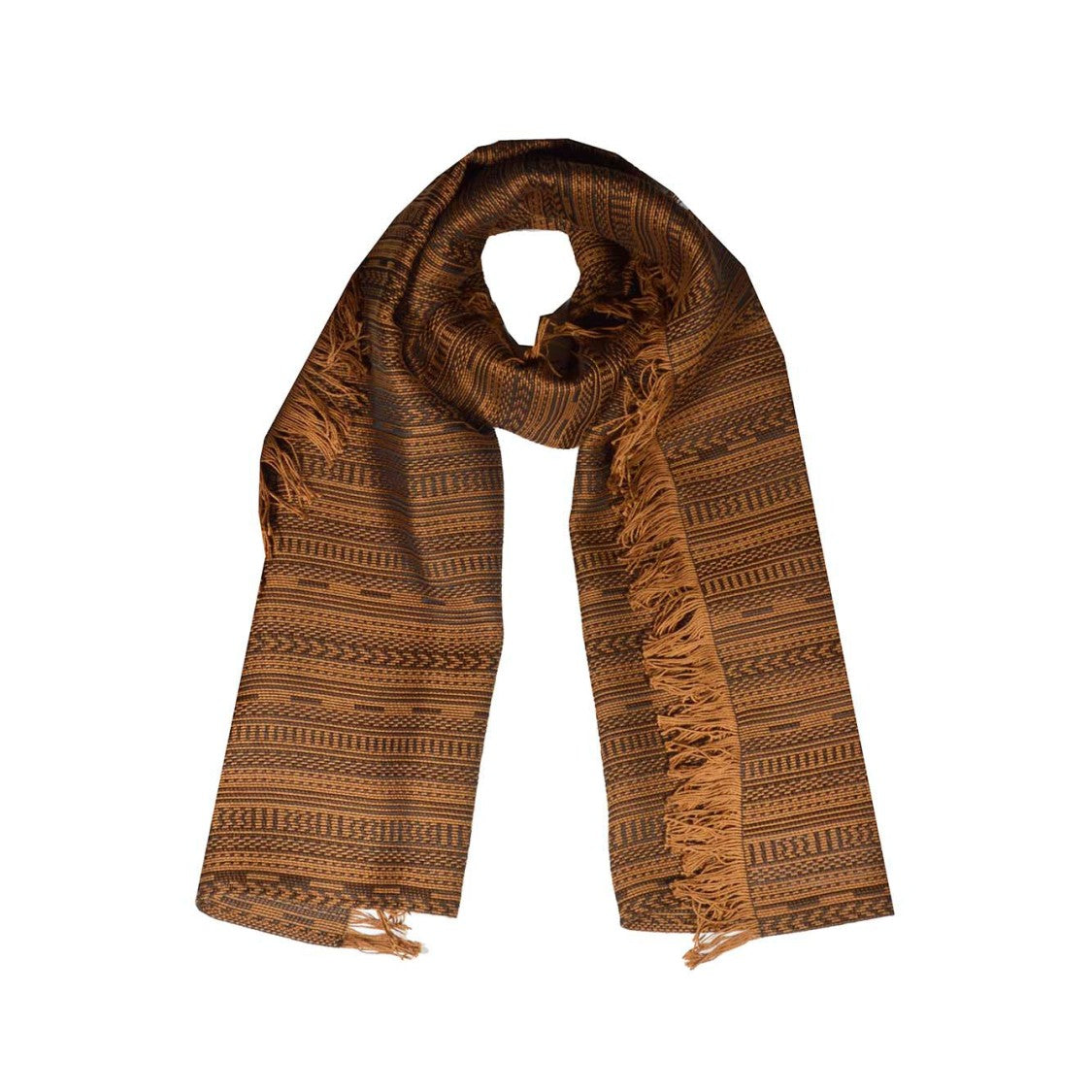 Max Mara Fiesole Stole In Brown Cotton And Silk
