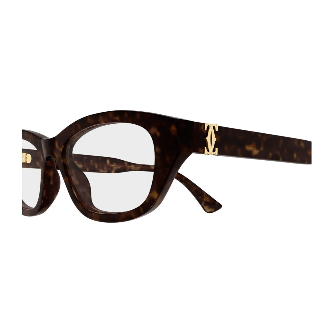 Cartier Sleek Rectangular Sunglasses With Warm Havana Acetate