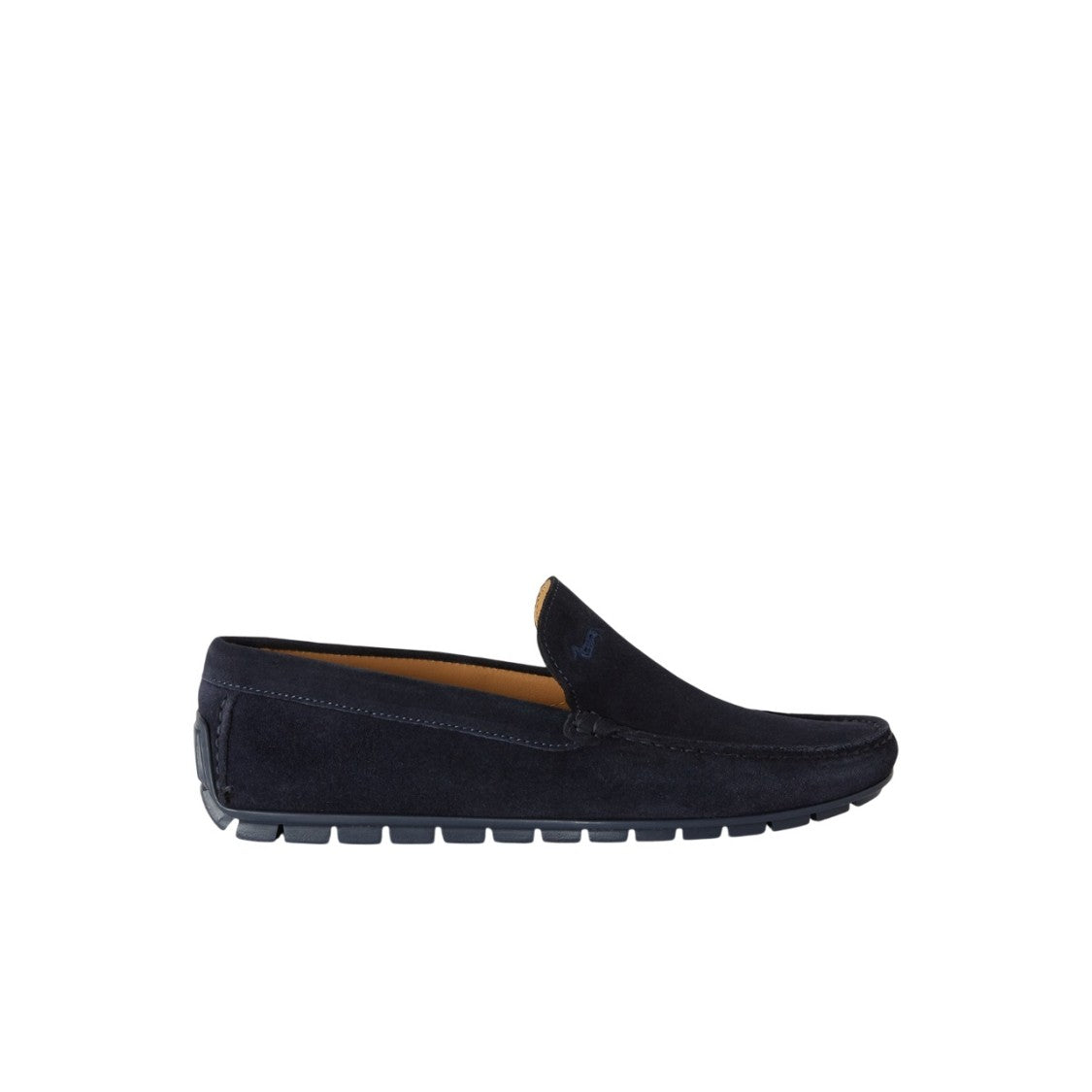 Harmont & Blaine Blue Suede Moccasins With Rubber-Studded Sole