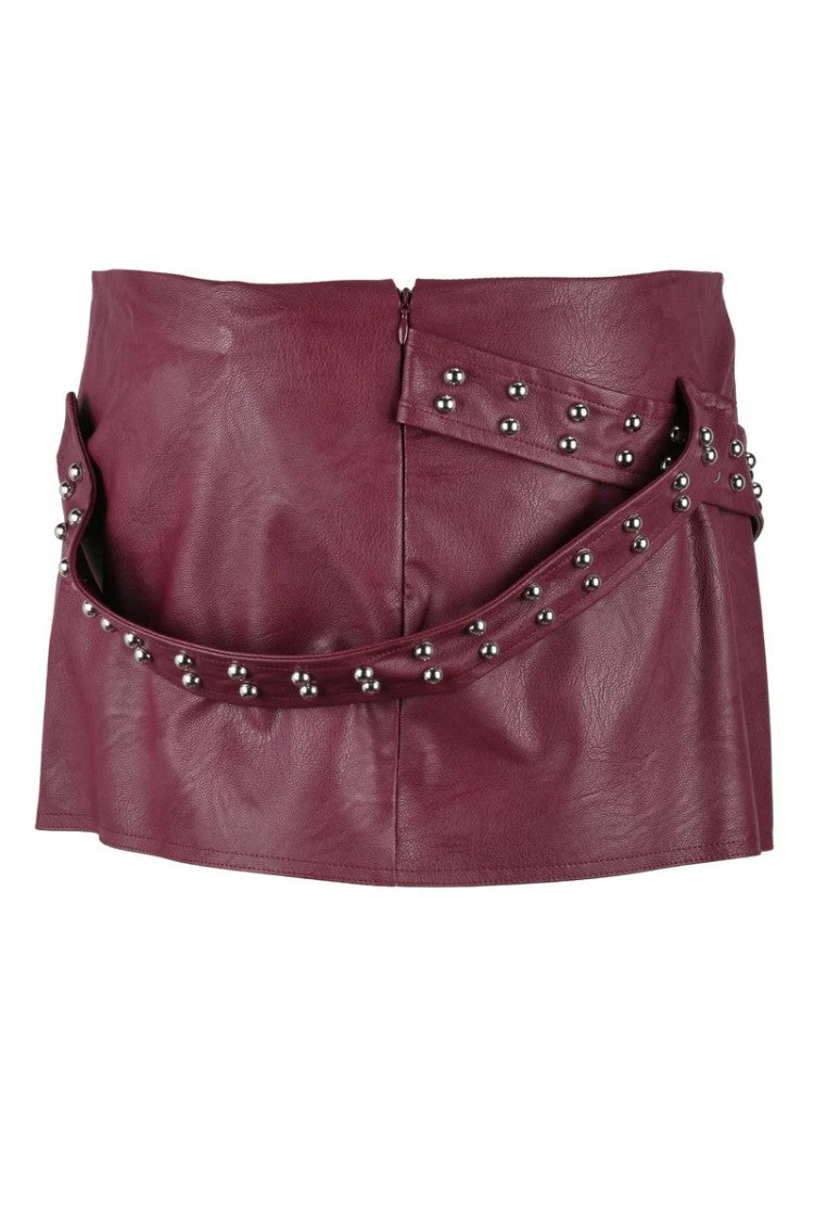 Aniye By Faux Leather Mini Skirt - Red