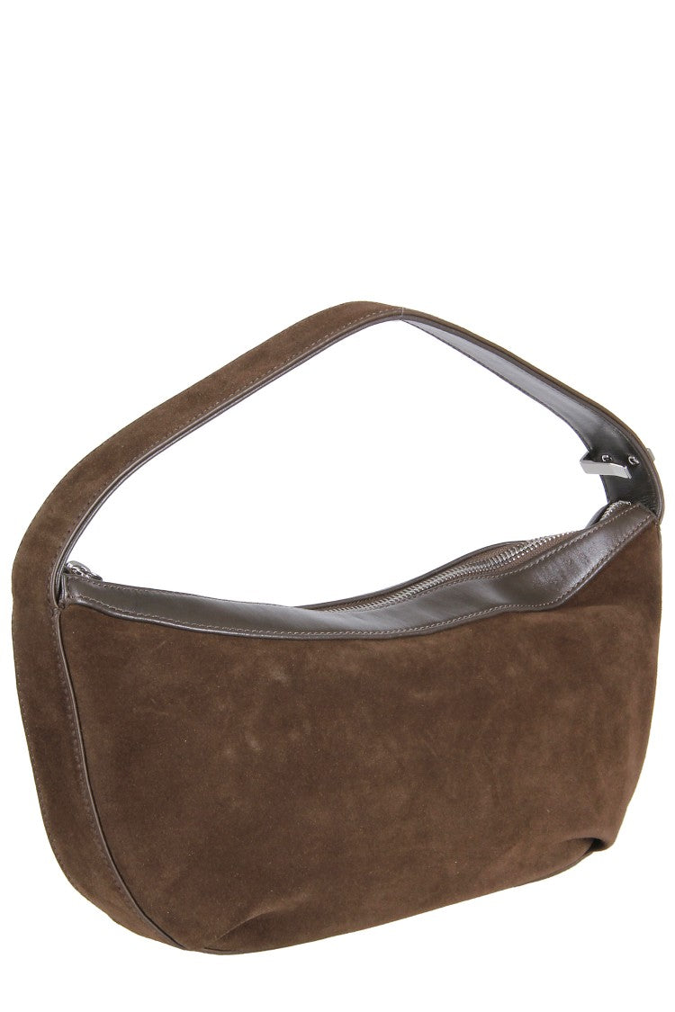 Staud Truffle Demy Suede Top-Handle Zip Shoulder Bag