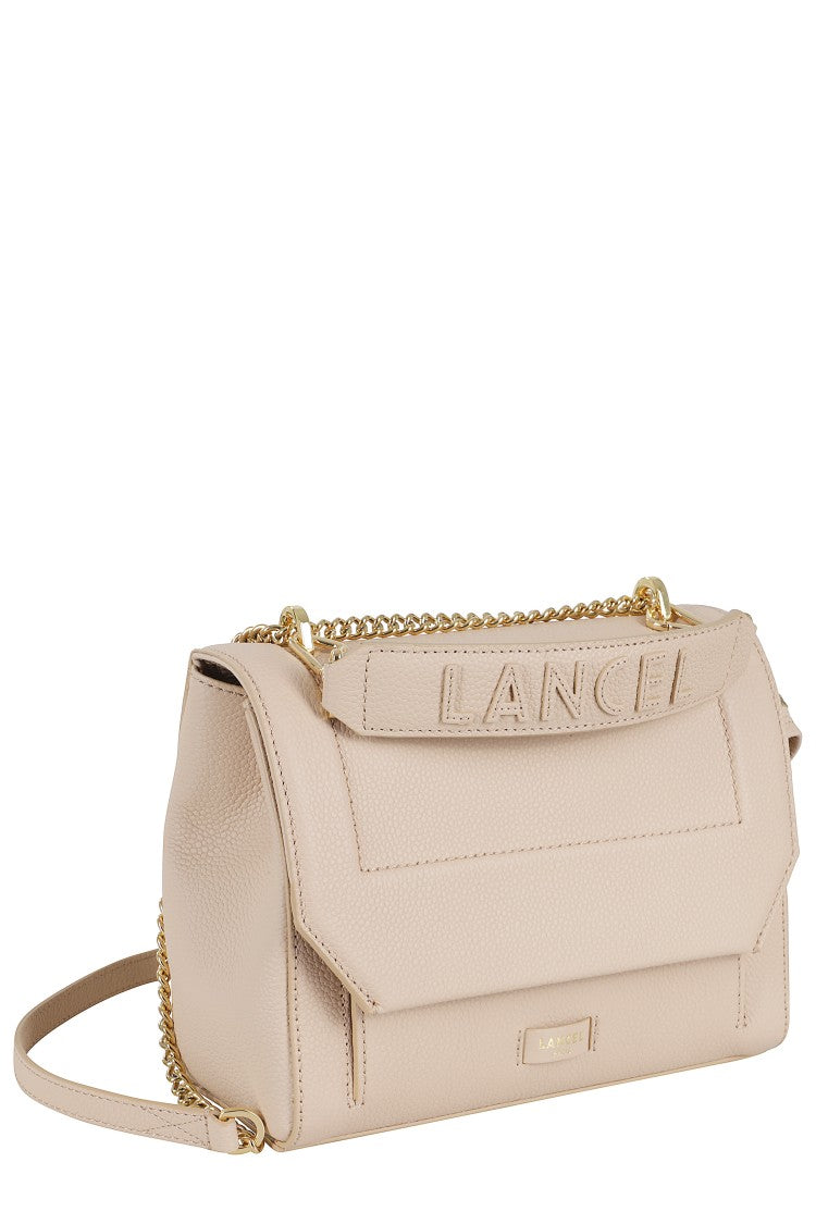 Lancel M Handbag In Cappuccino Grained Leather