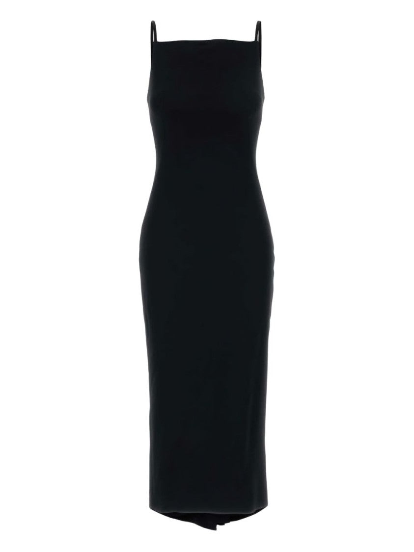 Givenchy Black Spaghetti Strap Form-Fitting Midi Dress