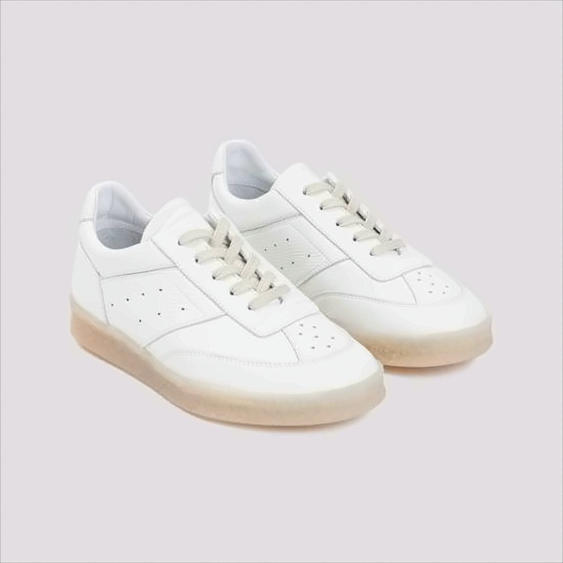 Mm6 By Maison Margiela Low-Top Sneakers With Translucent Rubber Sole And Perforated Detailing