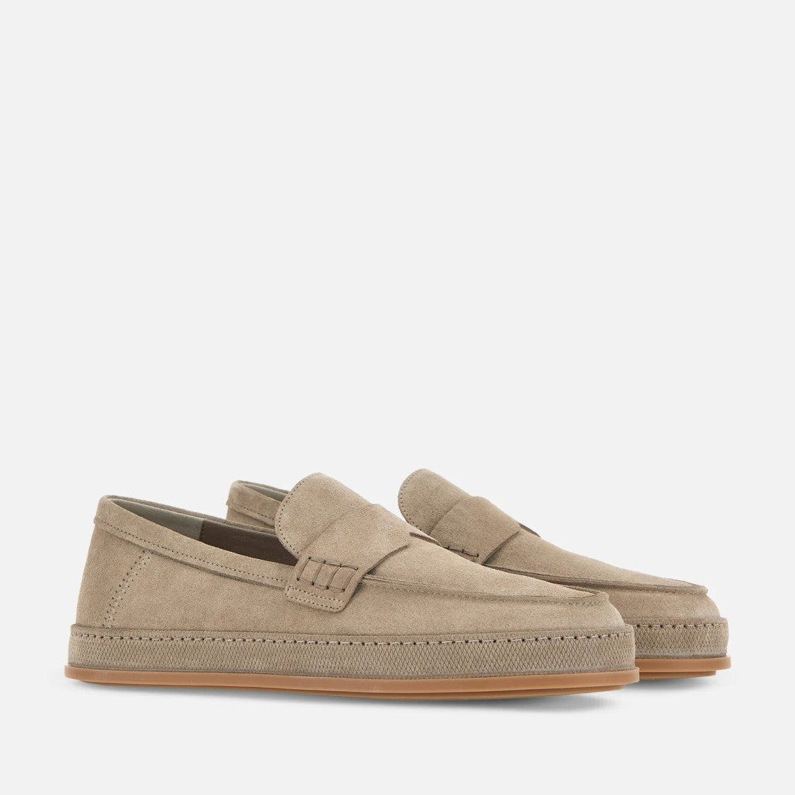 Hogan Classic Penny Loafers In Soft Suede