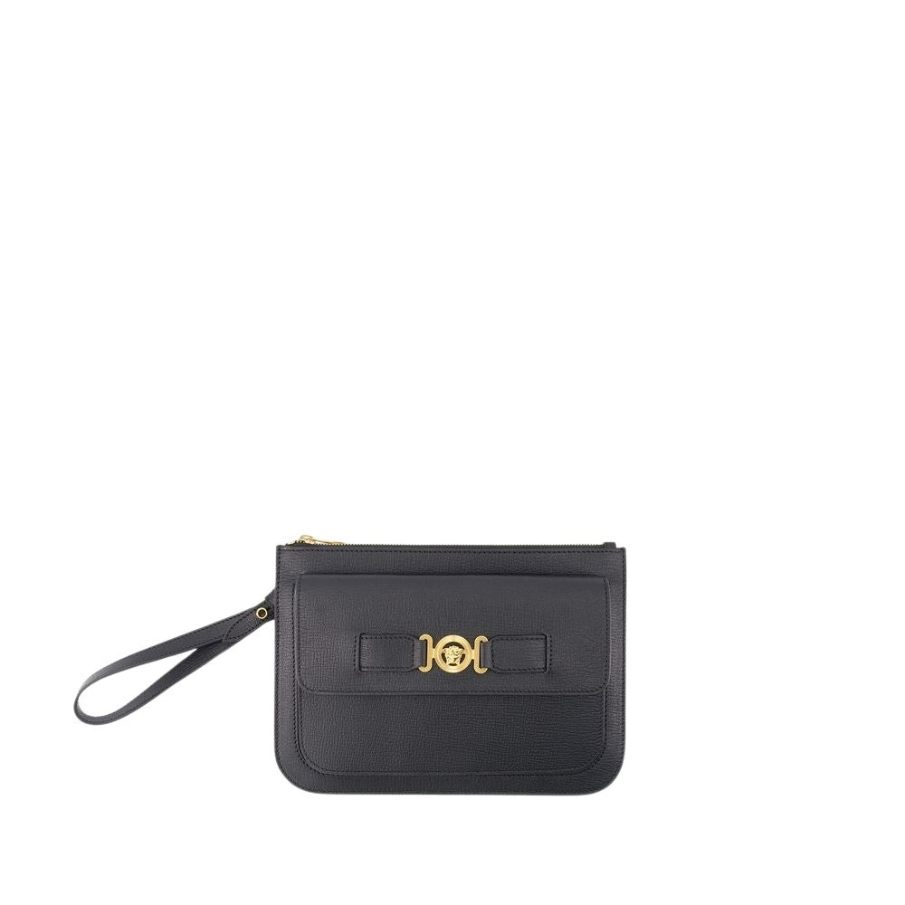 Versace Small Medusa Biggie Clutch - Leather - Black