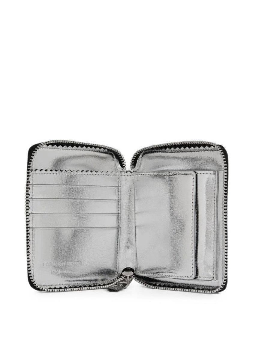 Comme Des Garçons Black Compact Zip-Around Glossy Wallet