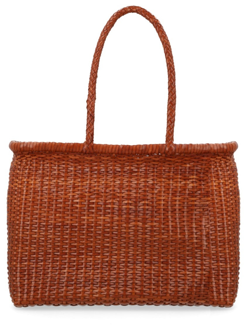 Dragon Diffusion Brown B Weave Woven Leather Tote Bag