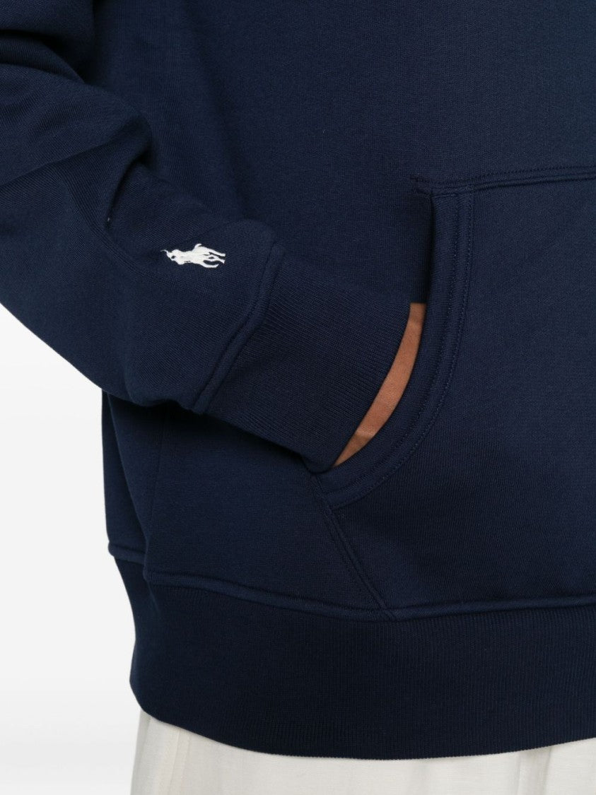 Polo Ralph Lauren Classic Navy Blue Hoodie With Embroidered Logo