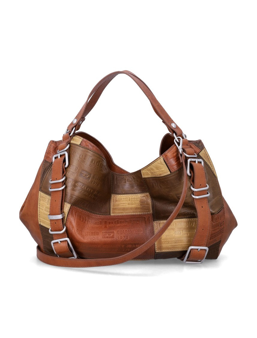 Diesel Patchwork Design Medium Top Handle Bag With Versatile Carrying Options