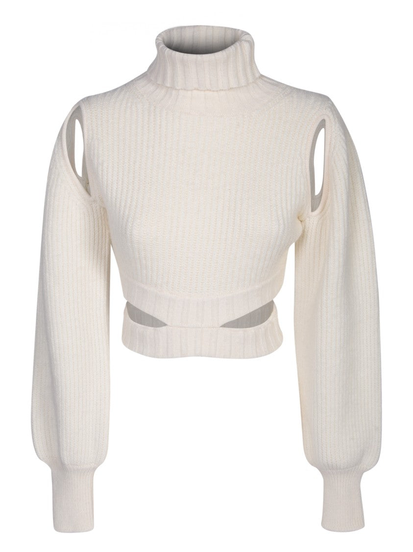 Andreâdamo High Neck Sweater With Cut-Out Sleeve Details