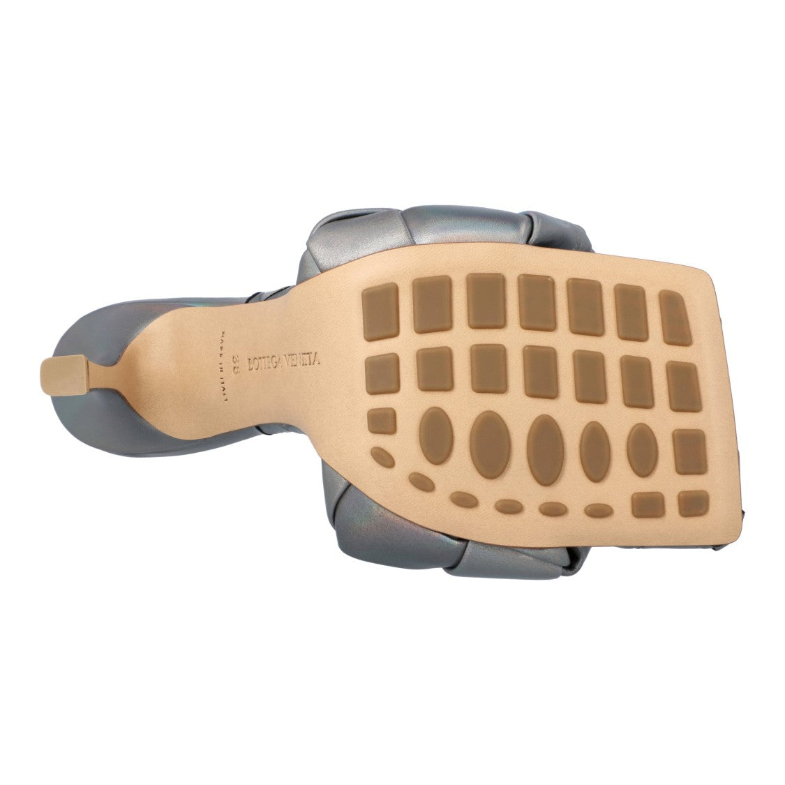 Bottega Veneta Metallic Grey Lido Mules