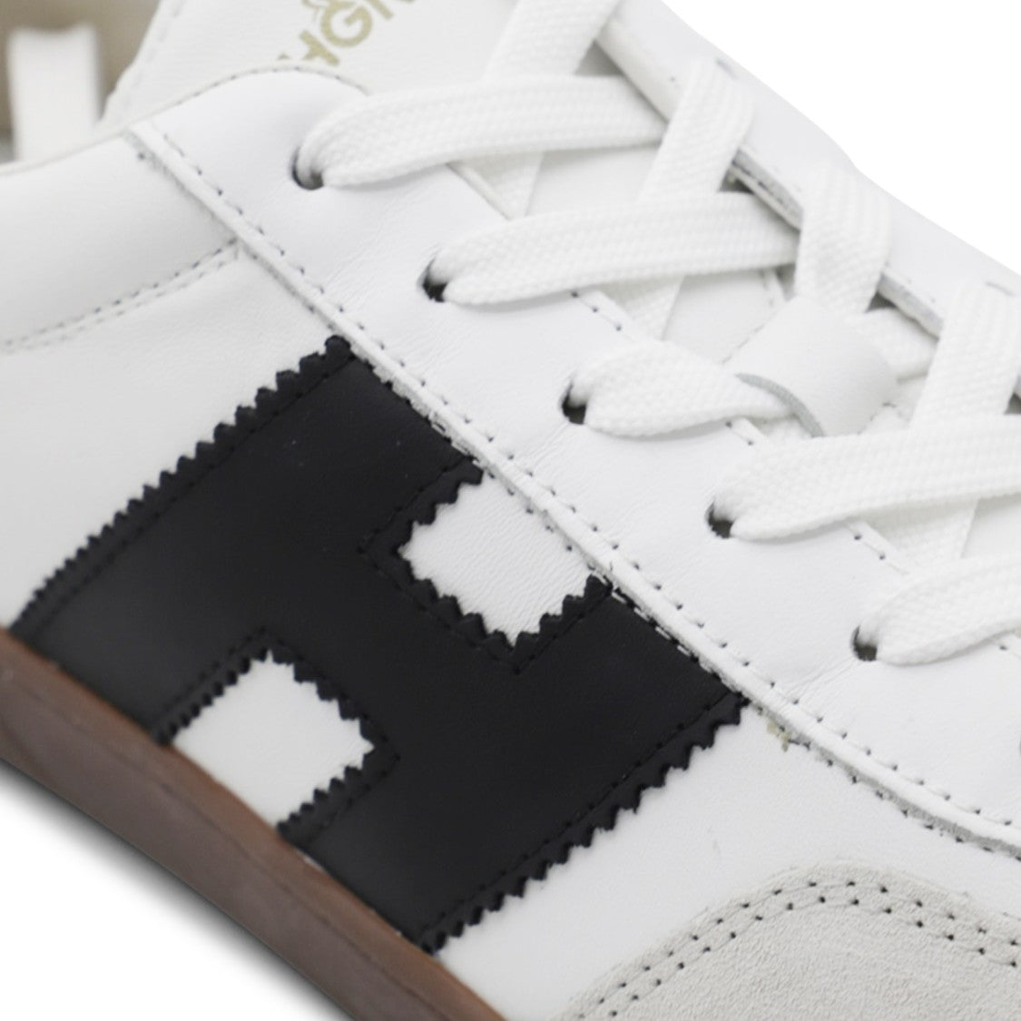 Hogan White And Black Leather Sneakers