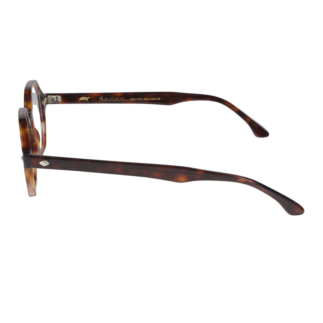 Kador Octagon Octagonal Tortoiseshell Frame Sunglasses With Metallic Accents