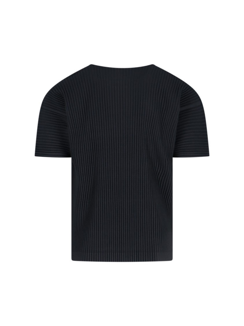 Homme Plissé Issey Miyake Pleated T-Shirt – Black