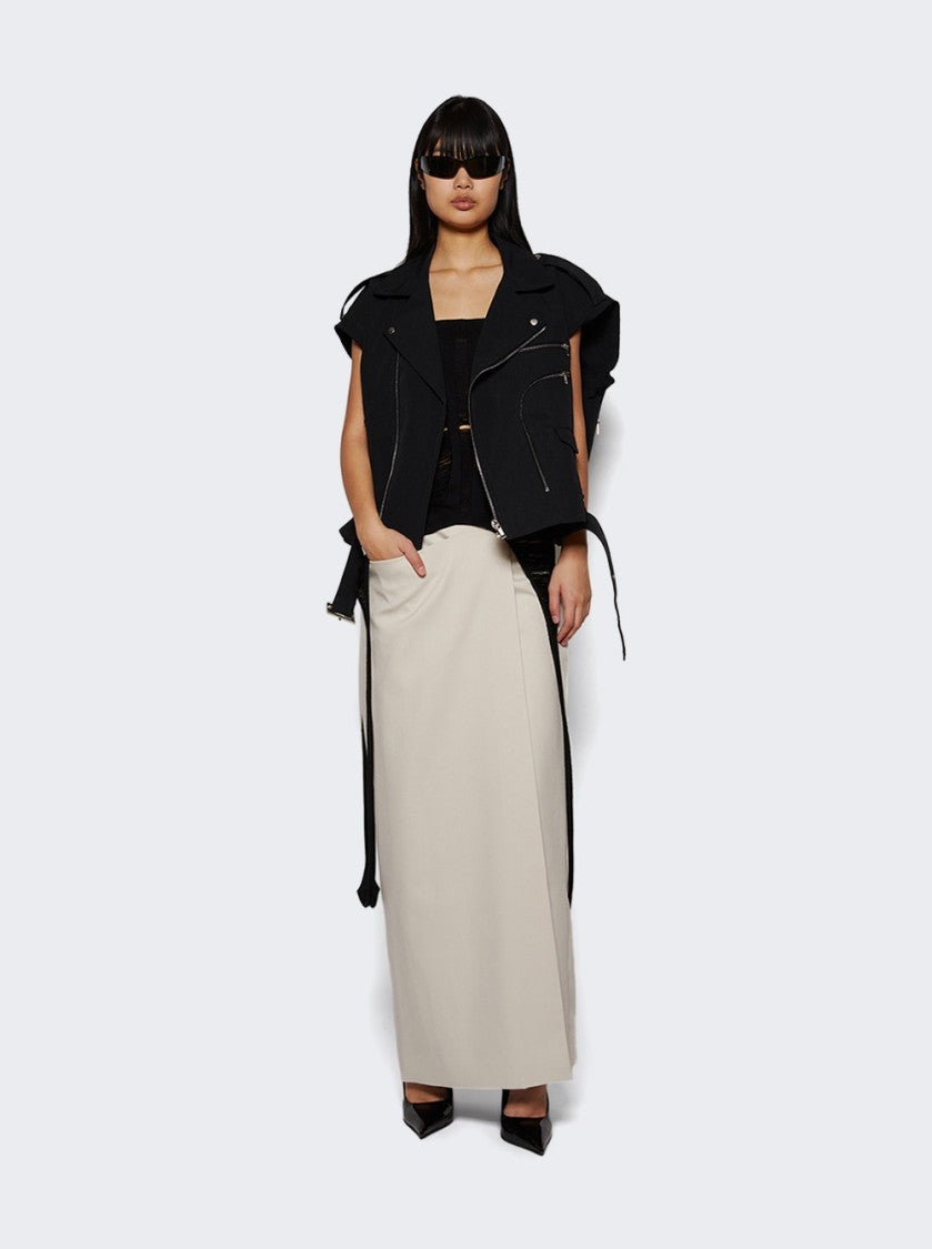 Rick Owens Cropped Sleeveless Black Stooges Jacket With Double-Breasted Design